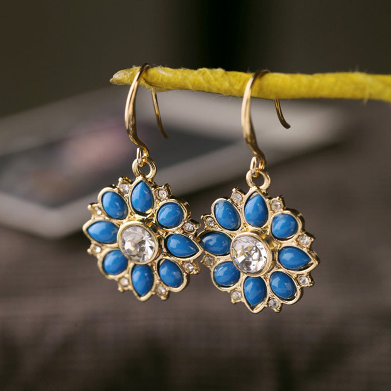 Boucles d’oreilles incrustées de diamants avec pierres précieuses - NovaShop NovaShop Blue Bigbuy