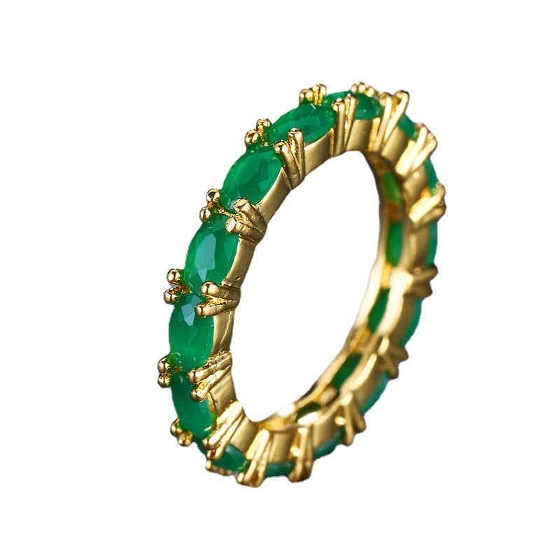 Gold Plated Women's Ring with Zircon - Elegant and Modern Square T Design