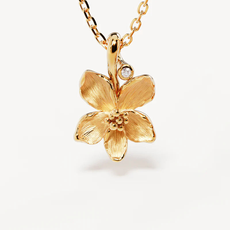 Creative stainless steel pendant necklace for women, December flower pattern, ideal for all occasions