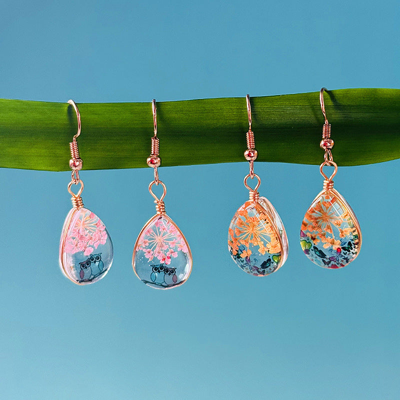 Water Drop Earrings – Bird and Flower Language Scent
