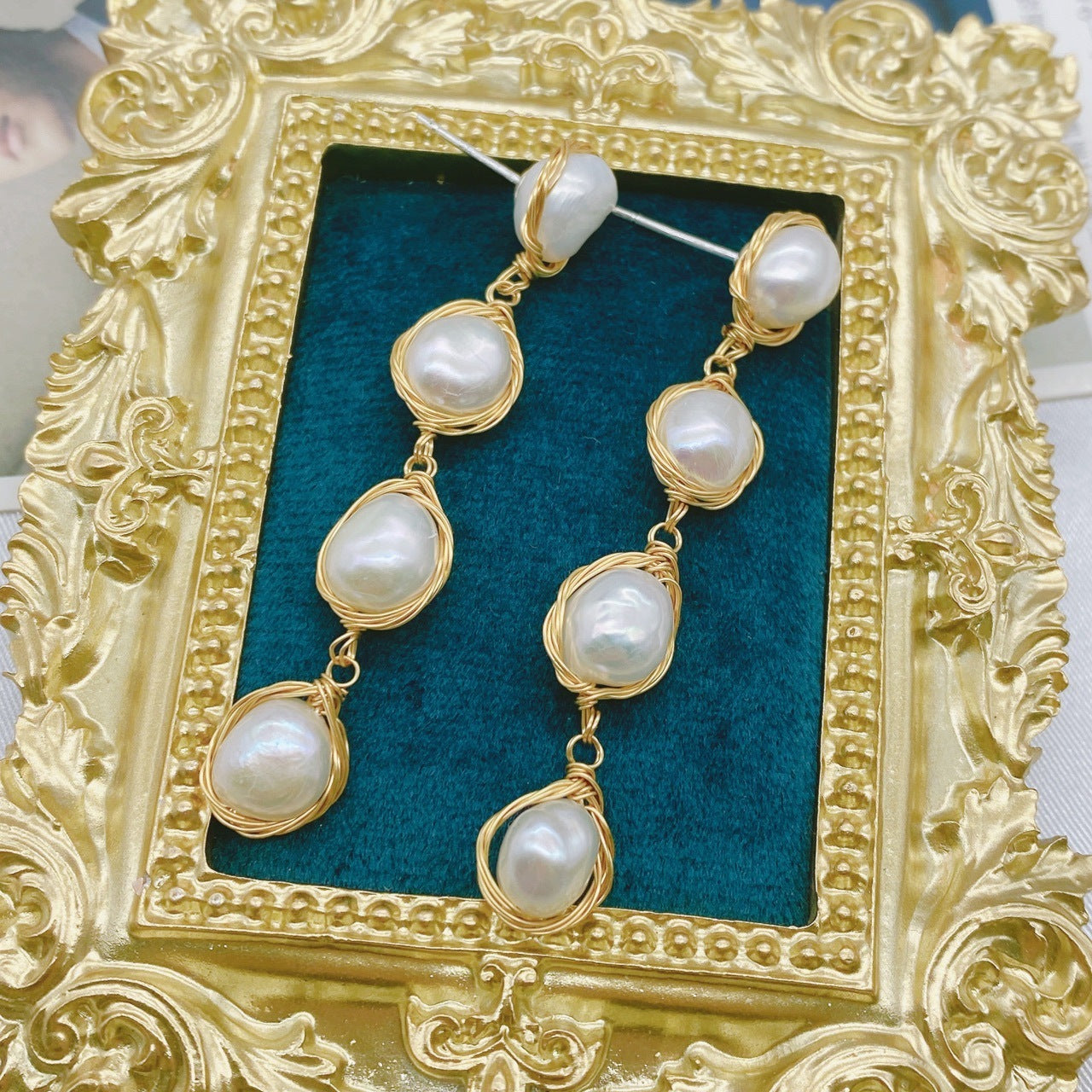 Natural Real Pearl Ins Long Female Tassel Simple Temperament Personalized Earrings