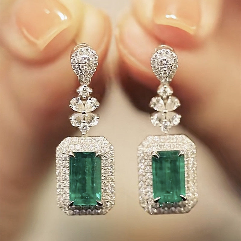 Boucles d’oreilles élégantes en forme de carré brillant - NovaShop NovaShop Green Bigbuy