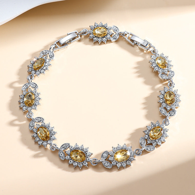 Personality Trend Bracelet Femme Simple avec Zircon Incrusté - NovaShop NovaShop Champagne Gemstone Bracelet Bigbuy