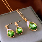 Real Gold Plated Zirconia Teardrop Earrings - Light Luxury