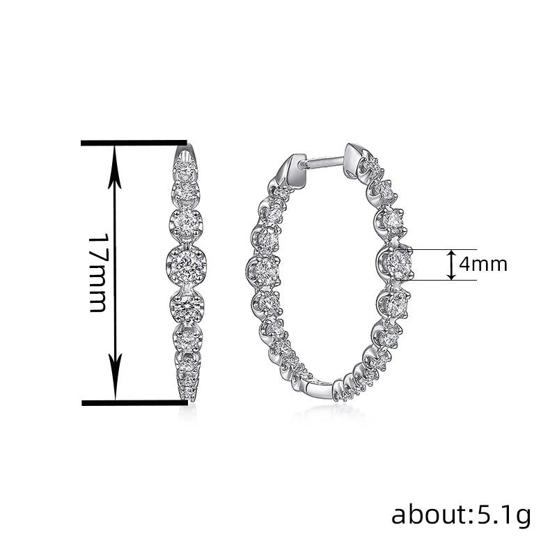 Boucles d’oreilles personnalisées pour femmes, ornées de zircons - NovaShop NovaShop White Gold Color Bigbuy