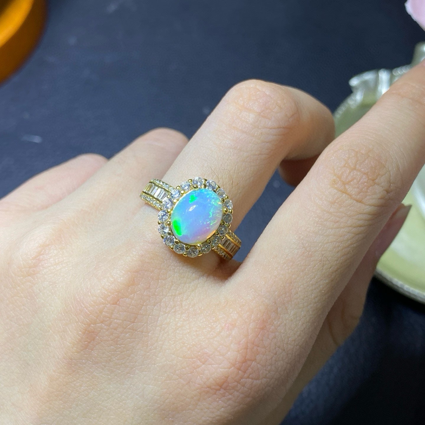 “Handcrafted opal ring” → excellent choice