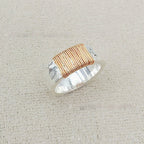 Bague vintage de haute qualité, bracelet simple à bobine irrégulière, bague à large visage