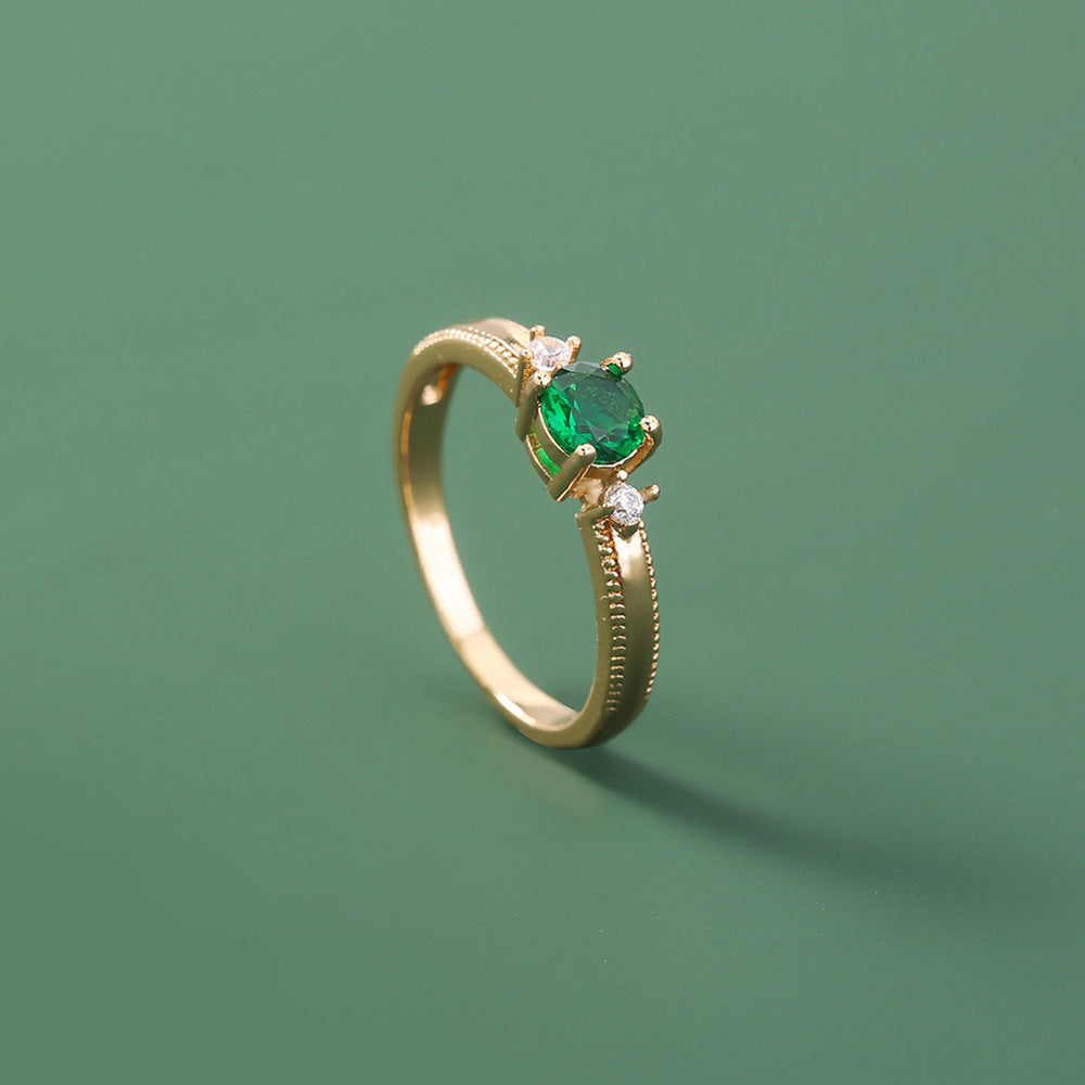 Niche ring with modern design, decorated with zircon