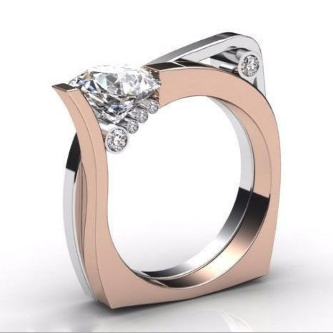 Couple Rings with Inlaid Zirconia Express Your Complicity