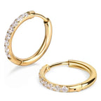 Simplicity titanium, steel and gold diamond-set earring