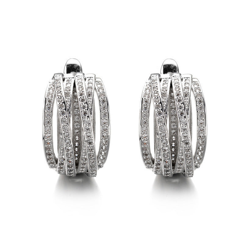 Elegant Lines Multi-Layered Personalized Clip-on Earrings