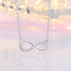 Japanese and Korean Sweet Art Style Micro Rhinestone Figure 8 Shape Clavicle Necklace
