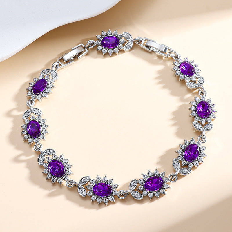 Personality Trend Bracelet Femme Simple avec Zircon Incrusté - NovaShop NovaShop Purple Gem Bracelet Bigbuy