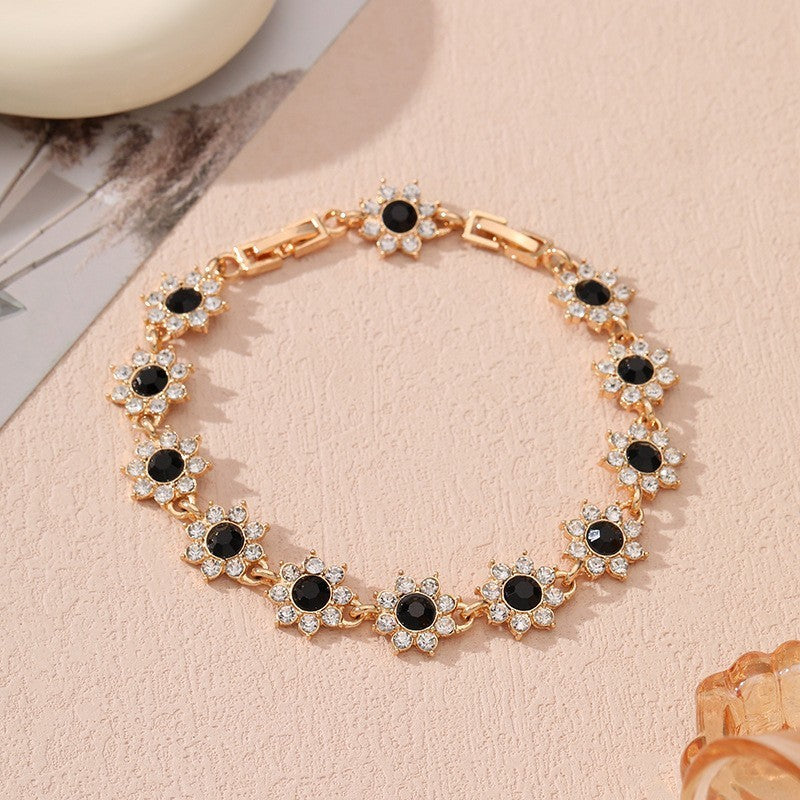 Bracelet de luxe abordable aux pierres colorées style européen - NovaShop NovaShop Golden Black Diamond Bigbuy