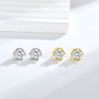 Boucles d’oreilles puces en laiton avec zircon - NovaShop NovaShop Silver Bigbuy