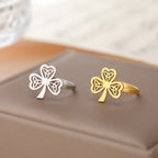 Lucky Open Stainless Steel Ring for Women and Men