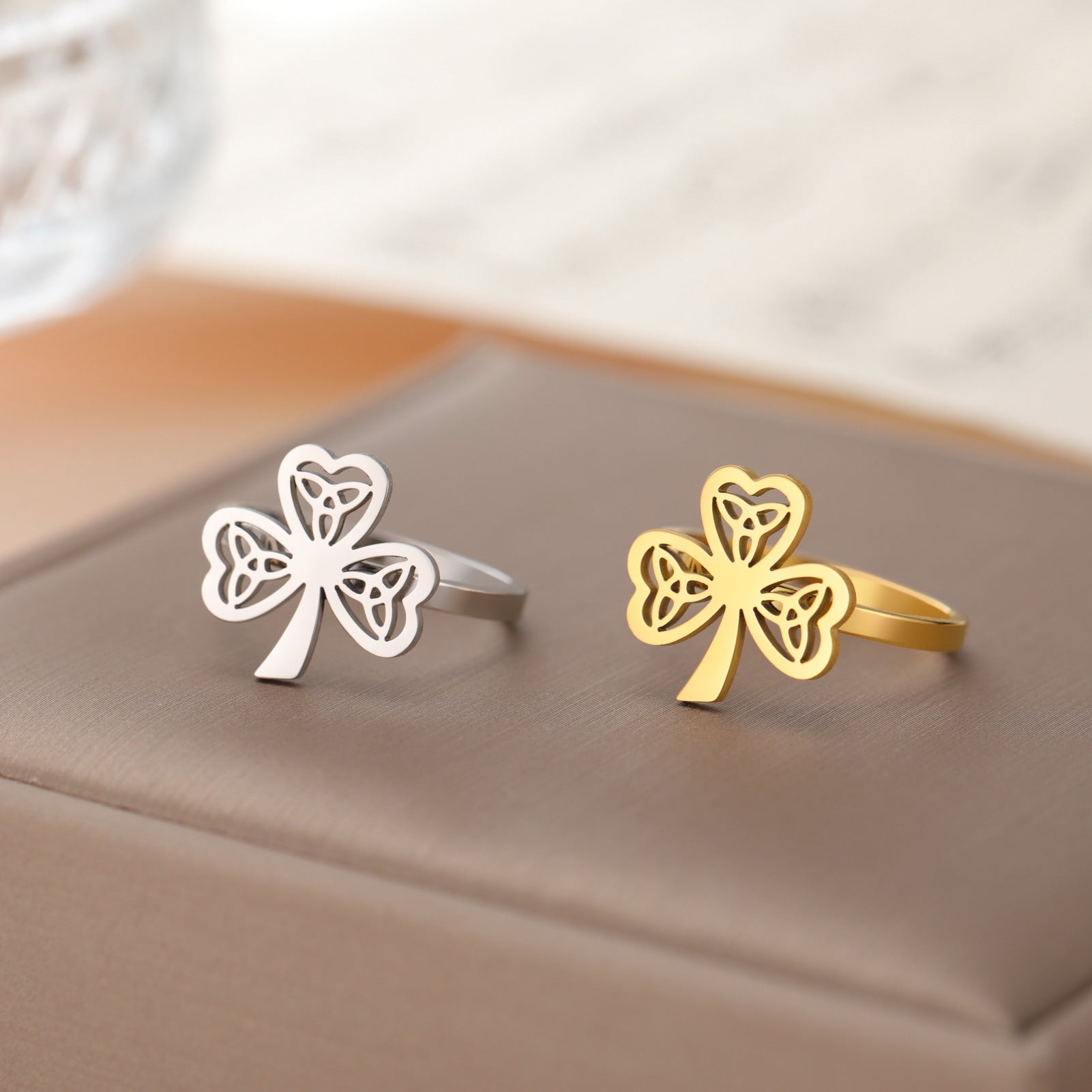 Lucky Open Stainless Steel Ring for Women and Men