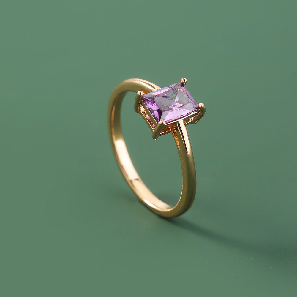 Niche ring with modern design, decorated with zircon