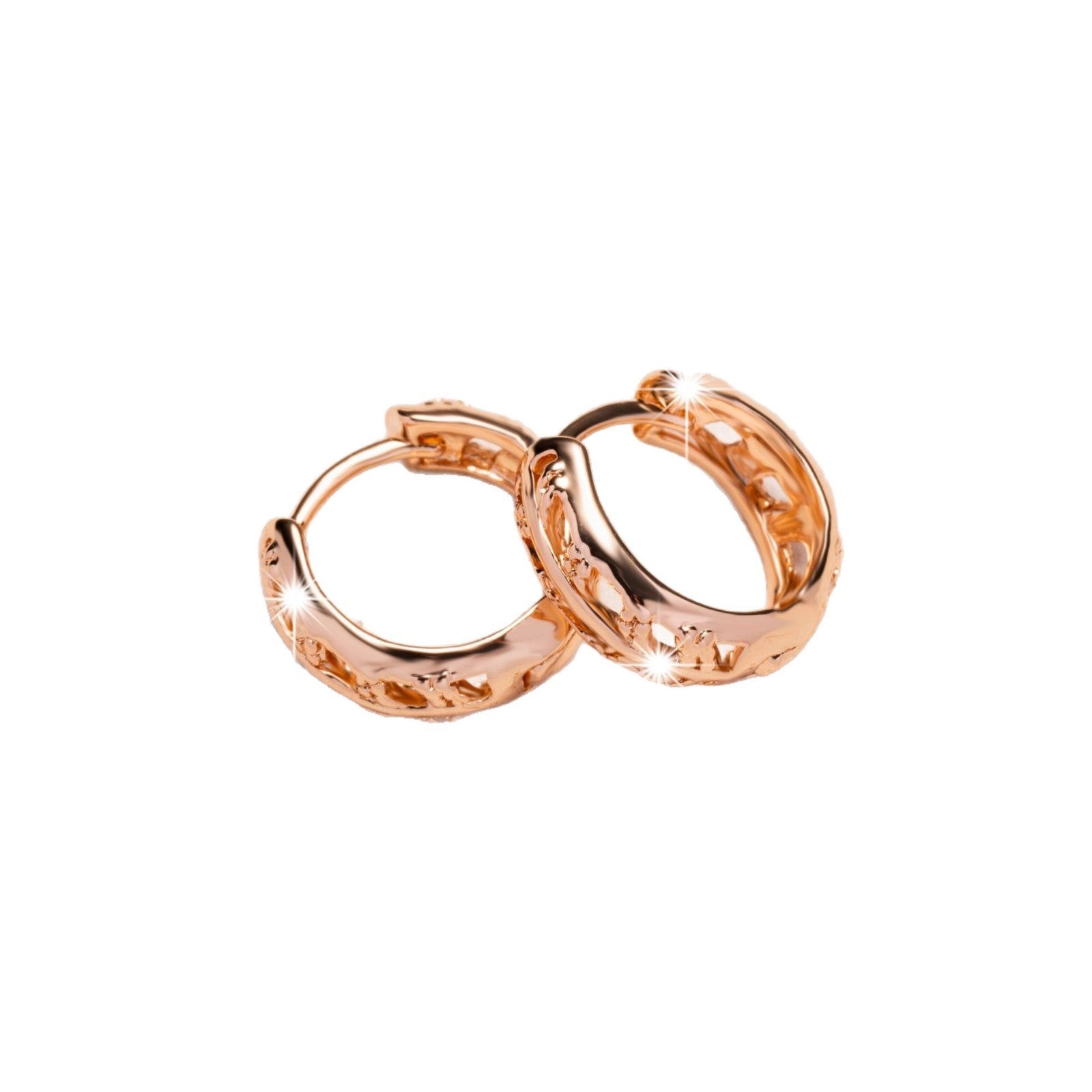 Boucles d’oreilles haut de gamme en forme de feuille ajourée, design de niche - NovaShop NovaShop Rose Gold Bigbuy