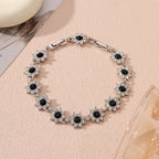 Bracelet de luxe abordable aux pierres colorées style européen - NovaShop NovaShop Silver Black Diamond Bigbuy