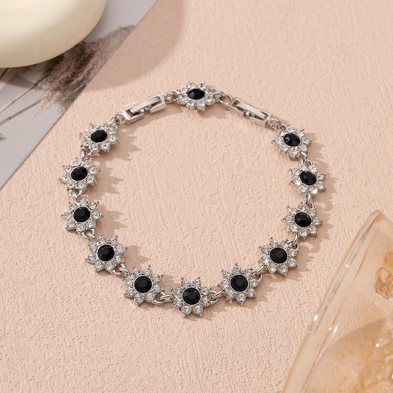Bracelet de luxe abordable aux pierres colorées style européen - NovaShop NovaShop Silver Black Diamond Bigbuy