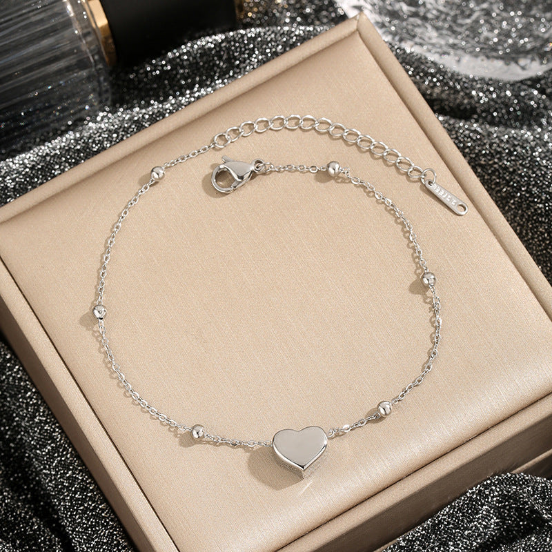 Simple and trendy titanium steel Love necklace for women