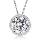 Simple style white diamond pendant for women