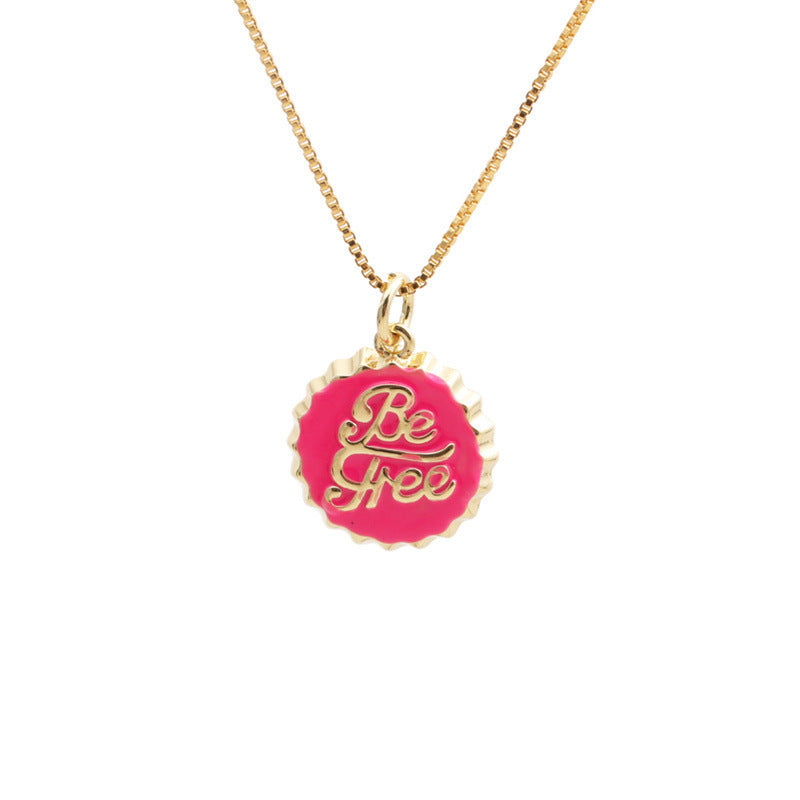 Collier pendentif capsule « Be Free » plaqué cuivre 18 carats - NovaShop NovaShop 0508YH Light Red Bigbuy