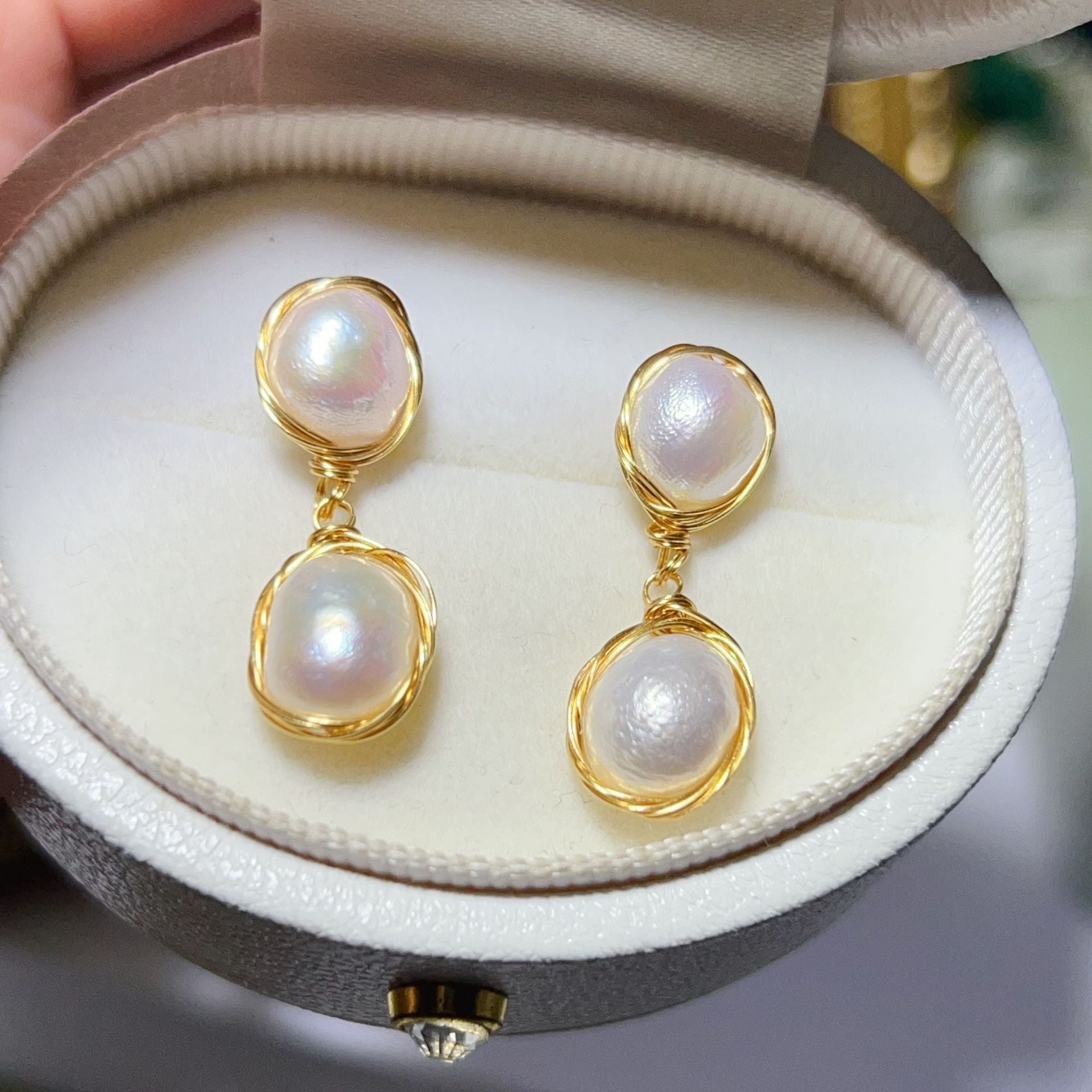 Natural Real Pearl Ins Long Female Tassel Simple Temperament Personalized Earrings