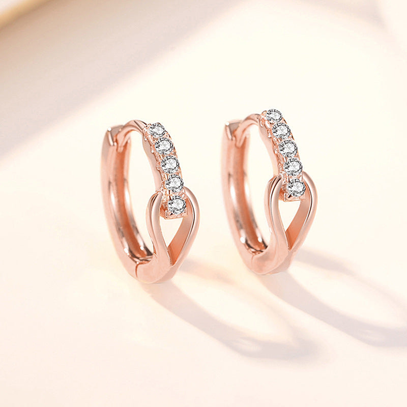Boucles d’oreilles élégantes à clip micro-serties de zircon, combinant raffinement - NovaShop NovaShop White Gold Color Bigbuy