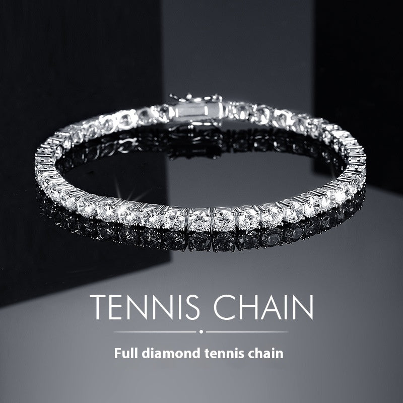Classic 18k gold bracelet with high quality electroplated zirconia and diamonds