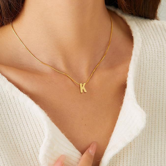 Elegant Gold Letter Necklace – Stainless Steel A to Z