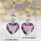 Fashion Crystal Glass Love Heart Women's Earrings These elegant heart-shaped earrings are designed to enhance every woman.