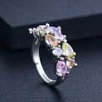 Elegant boho chic zircon ring for women, street jewelry