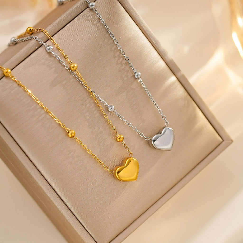 Simple and trendy titanium steel Love necklace for women