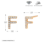 Boucles d’oreilles puces élégantes pour femmes avec lettres - NovaShop NovaShop Gold F / 925 Silver Bigbuy