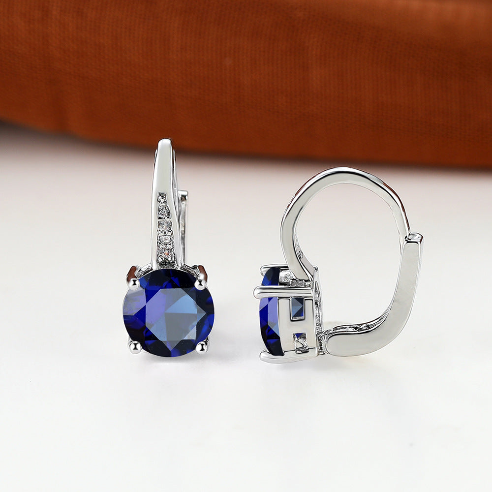 Boucles d’oreilles mode simples et élégantes, déclinées en plusieurs couleurs - NovaShop NovaShop White Gold Blue Diamond Bigbuy