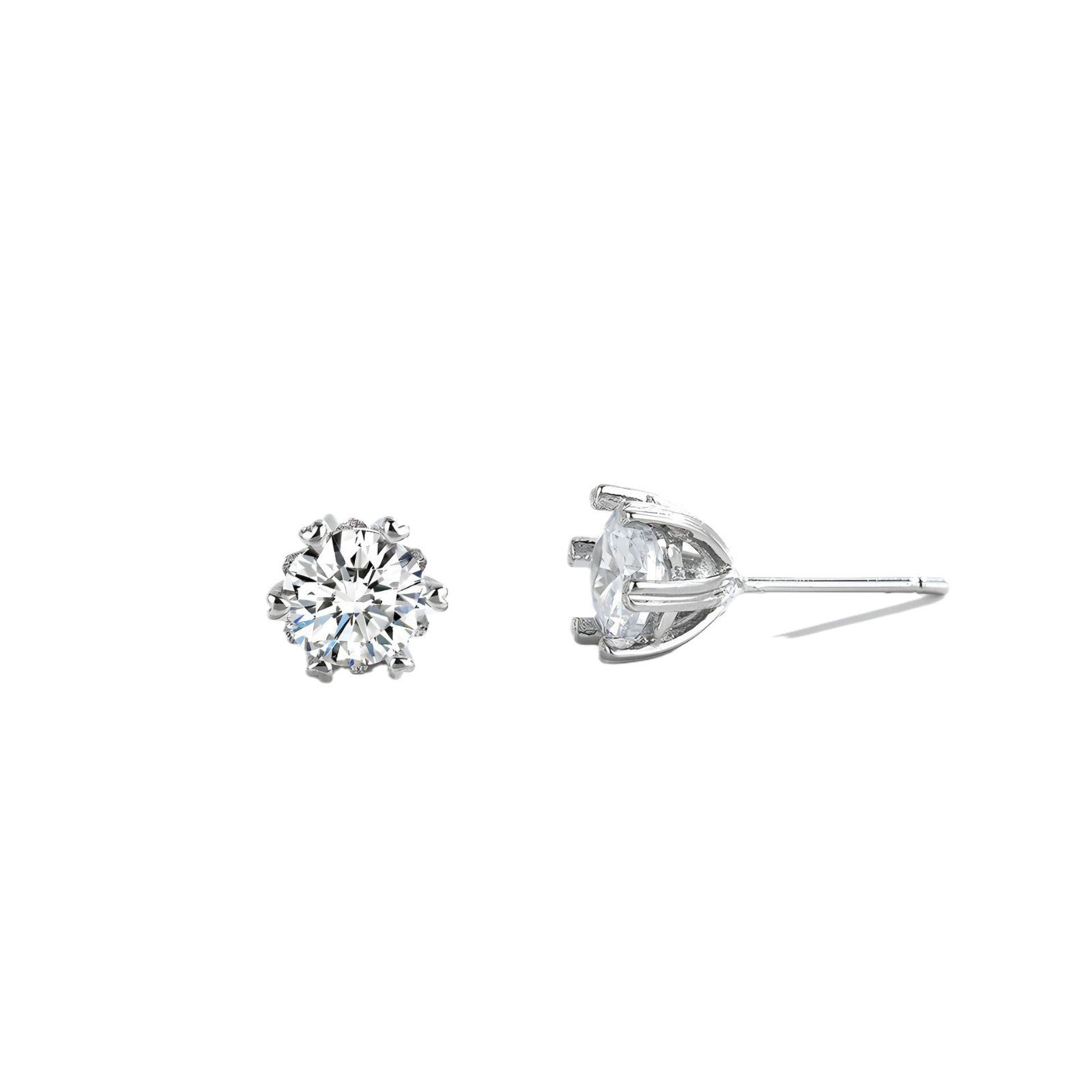 Boucles d’oreilles puces en laiton avec zircon - NovaShop NovaShop Silver Bigbuy