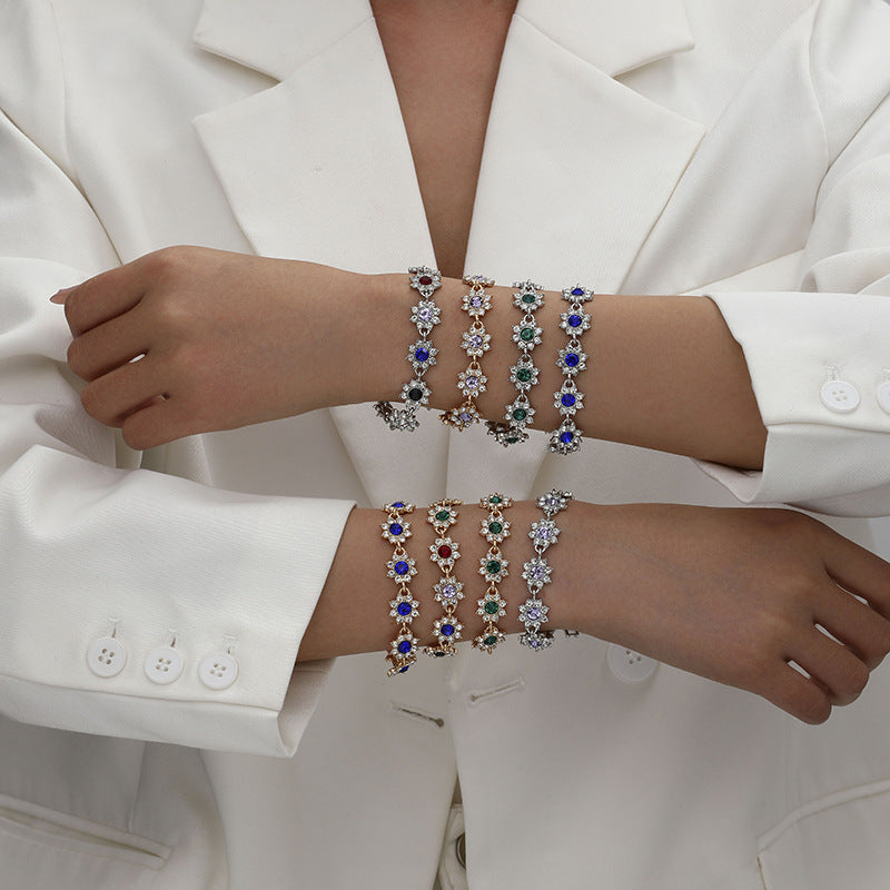 Bracelet de luxe abordable aux pierres colorées style européen - NovaShop NovaShop Golden Colorful Crystals Bigbuy