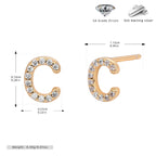 Boucles d’oreilles puces élégantes pour femmes avec lettres - NovaShop NovaShop Gold C / 925 Silver Bigbuy