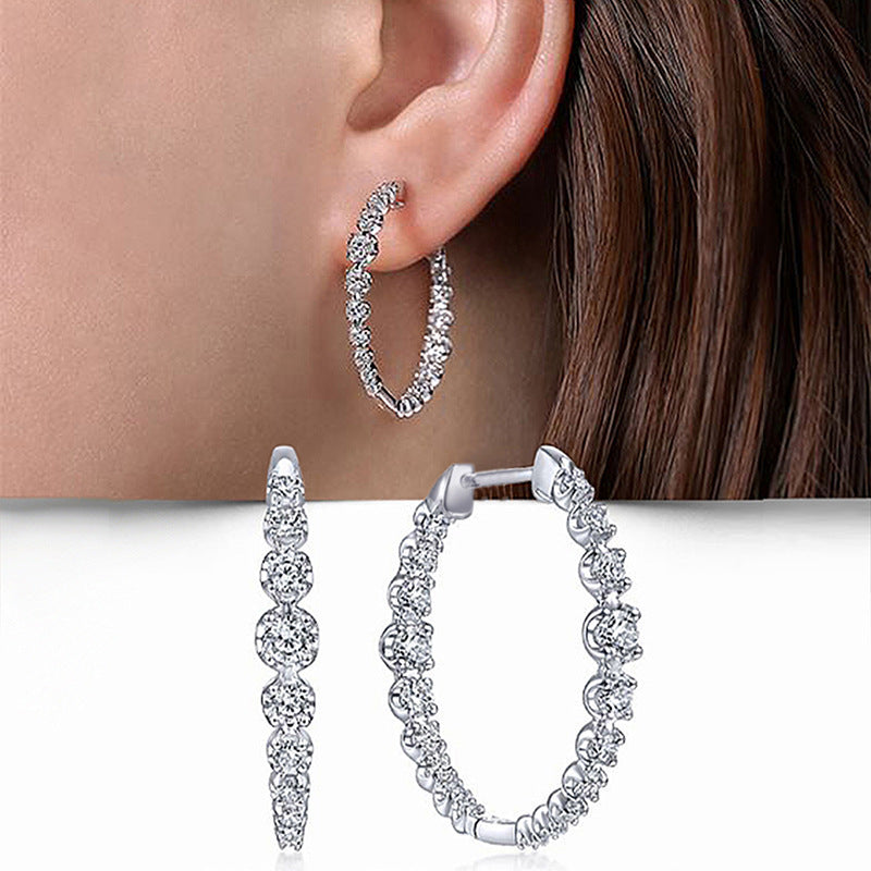 Boucles d’oreilles personnalisées pour femmes, ornées de zircons - NovaShop NovaShop White Gold Color Bigbuy
