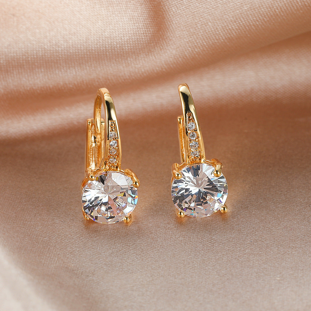 Boucles d’oreilles mode simples et élégantes, déclinées en plusieurs couleurs - NovaShop NovaShop Gold White Diamond Bigbuy
