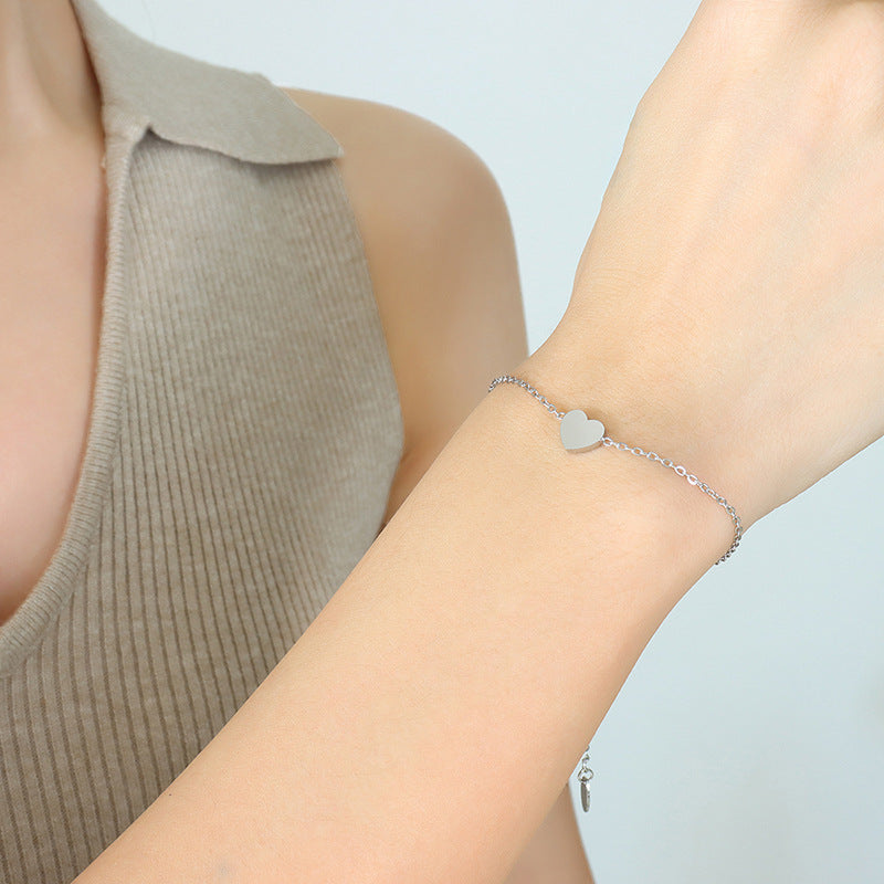 Bracelet femme polyvalent en forme de cœur, style mode et élégant - NovaShop NovaShop Steel Color Bigbuy