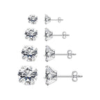 Boucles d’oreilles géométriques carrées en acier titane avec zircon - NovaShop NovaShop Round Zircon Gold / 2mm Bigbuy