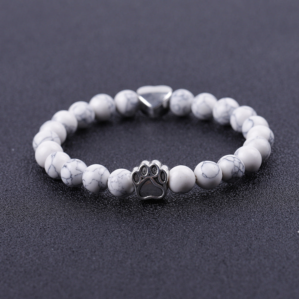 Bracelet Unisexe en Agate Indienne Œil de Tigre avec Motif Patte de Chien - NovaShop NovaShop Peach Heart Bracelet Bigbuy