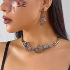European and American Fashion Jewelry Dark Style Skull and Ghost Claw Necklace and Earrings