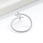 Open cross ring for women combines modernity and elegance