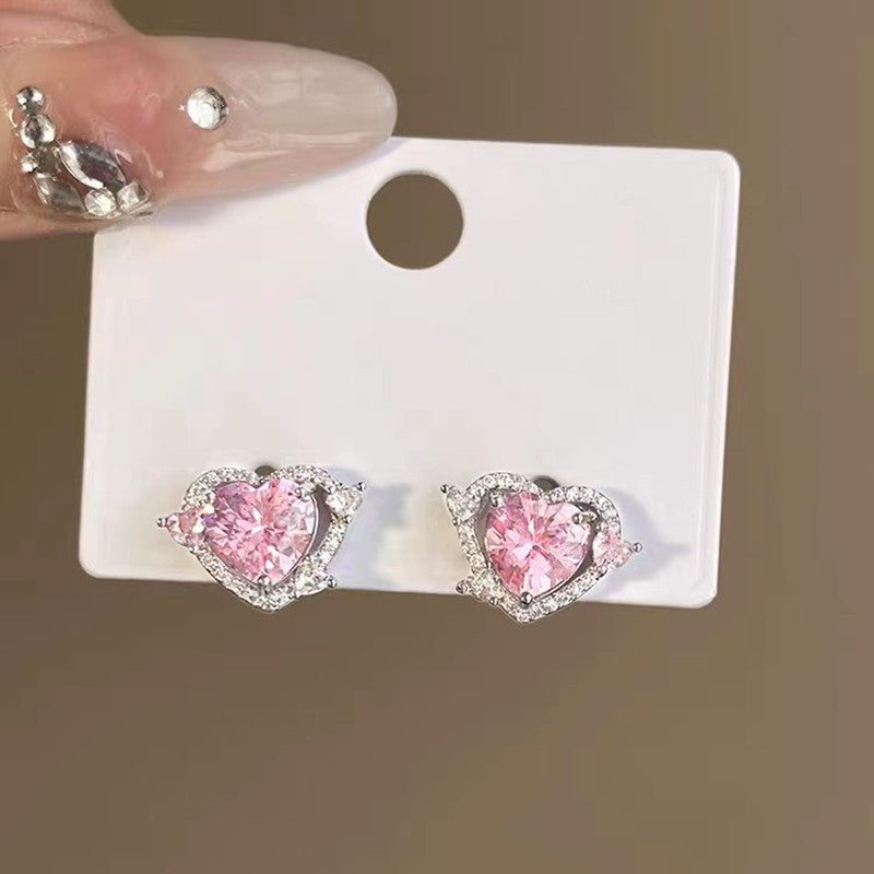 Guardian Heart Design Stud Earrings