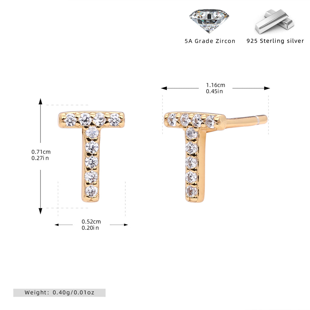 Elegant stud earrings for women with letters