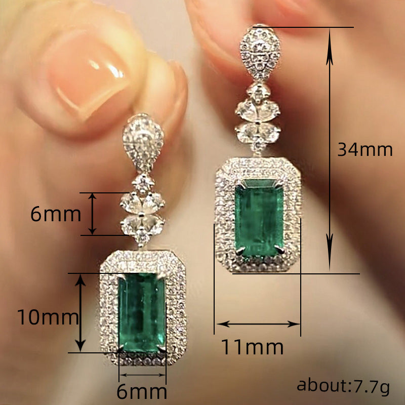 Boucles d’oreilles élégantes en forme de carré brillant - NovaShop NovaShop Green Bigbuy